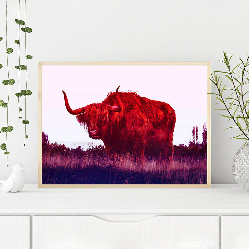 Cow Animal Pattern Digital Paint Frameless Hand Painted Oil Picture DIY Decor