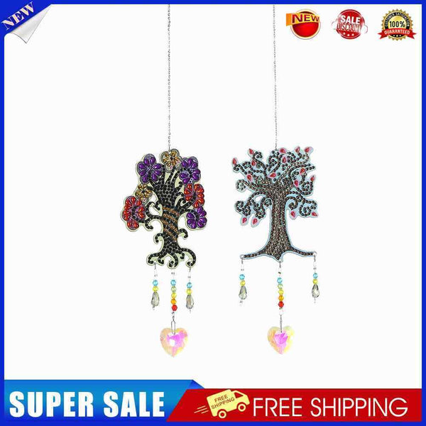 #A 2x Crystal Wind Chime Diamond Prisms Light Catchers Pendant Hanging Indoor De