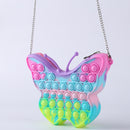 Push Bubble Butterfly Shoulder Bag Pendant Antistress Toys Kids (Macaron)