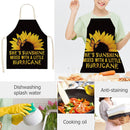 Linen Sunflower Print Aprons Unisex Household Cooking Tool Cleaning Accessories