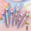 Pen Sekolah Multicolor Ballpoint Pen Cartoon Colorful Refill Office Stationary
