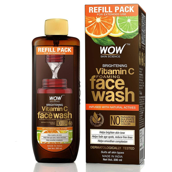 WOW Skin Science Brightening Vitamin C Foaming Face Wash Refill Pack - 200 ml