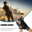 10x3 Fingers Cut Fishing Gloves Anti Slip Sunscreen Angling Gloves (Black)