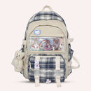 Women Canvas Patchwork Knapsack Fashion School Travel Large Capacity Handbags