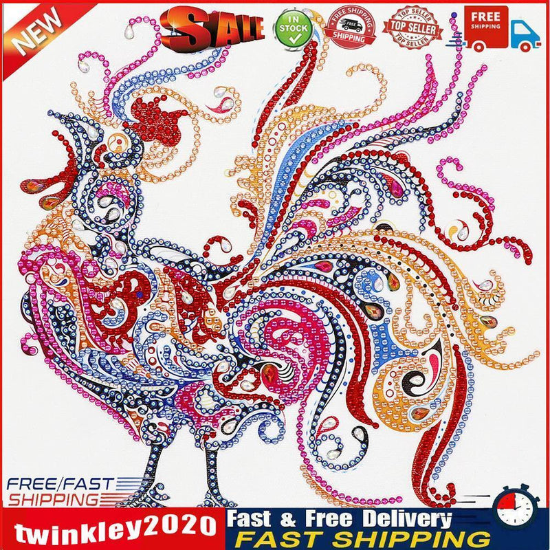 5D DIY Special Shaped Diamond Painting Rooster Embroidery Mosaic Craft Kit Newly