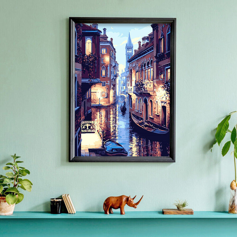 Venice DIY Paint By Number Oil Painting Canvas Frameless Picture Decoration