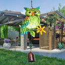 Owl Wind Chimes Outdoor Crafts Metal Glass Painted Bell Hanging Pendants Newly