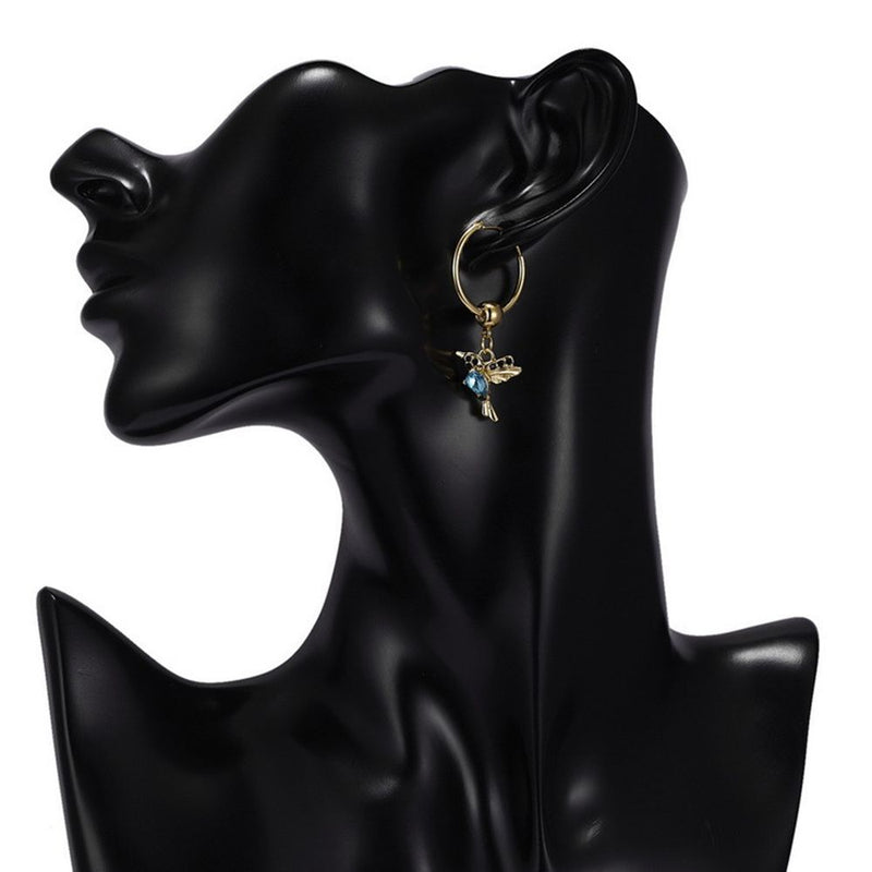 Design Hummingbird Drop Earrings Pendant Necklace Crystal Birds Long Tassel