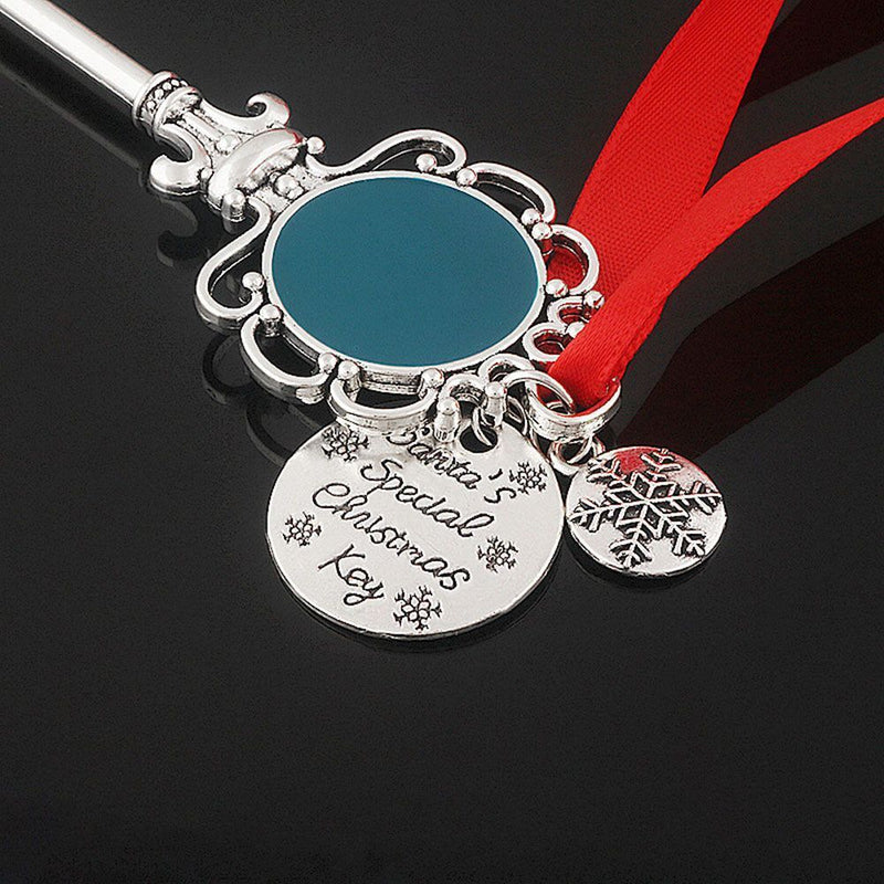 Door Key Snowflake Ribbon Magic Key Ornaments Santa Claus Christmas Keychain