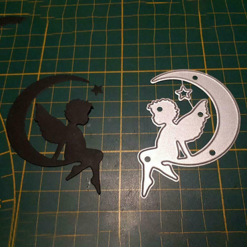 Angel on Moon Metal Cutting Dies Scrapbook Embossing Paper Craft Card Cut I2J9