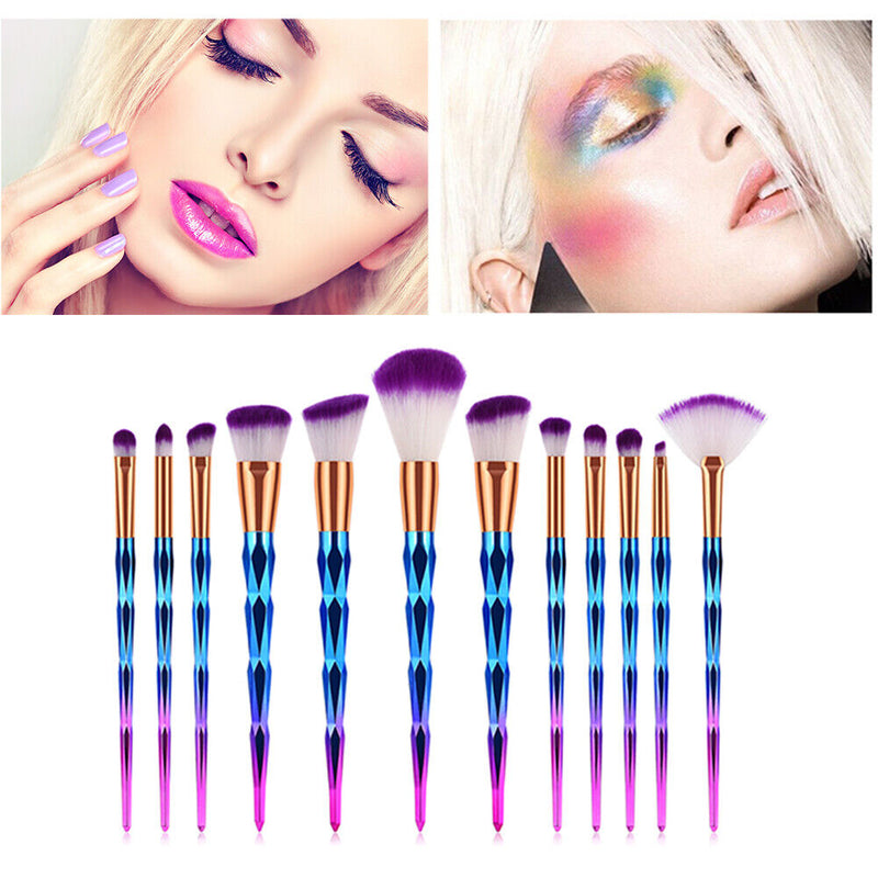 12pcs Makeup Powder Brush Travel Face Foundation Blush Cosmetics Makeup Bru