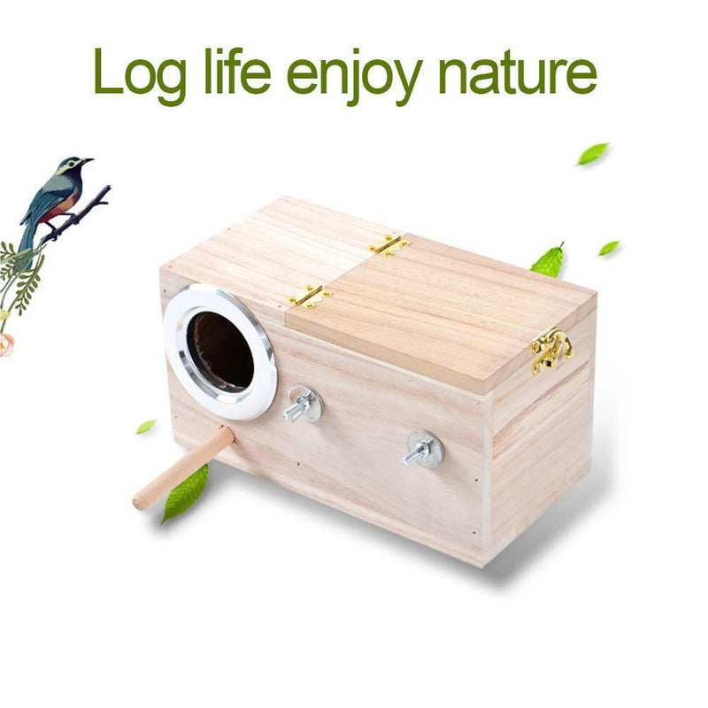 Wooden Small Bird Breeding Box Nesting Budgie House Cage For Bird Parrots hot.
