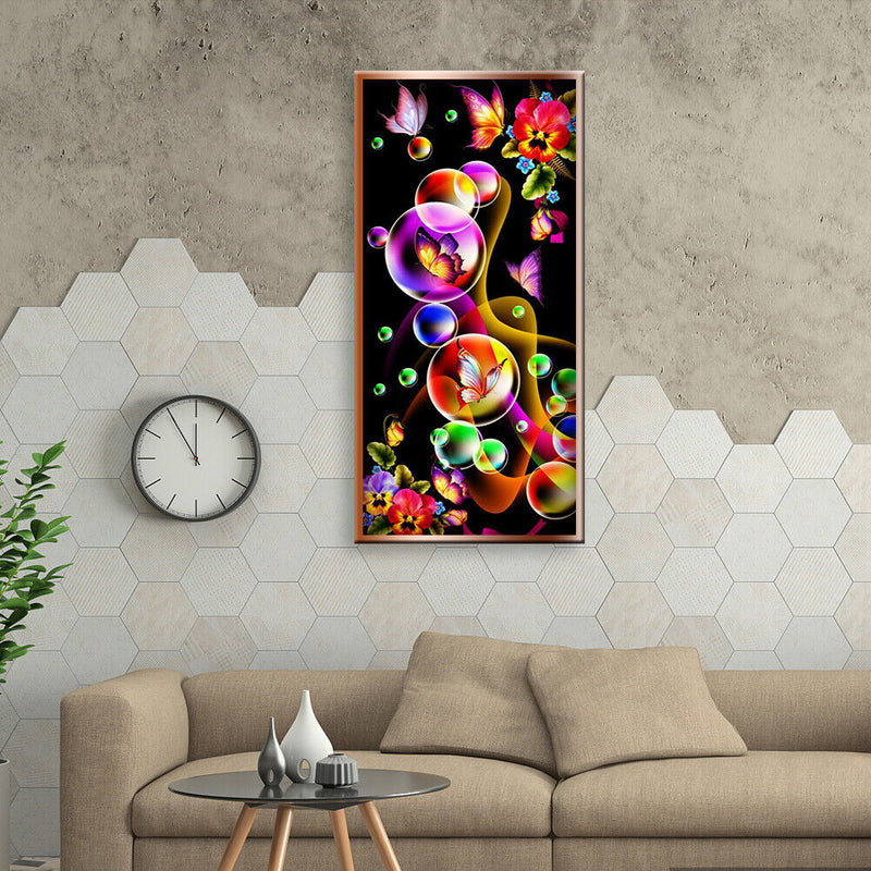 5D DIY Full Drill Diamond Painting Rhinestone Flowers Butterfly Picture Crafts
