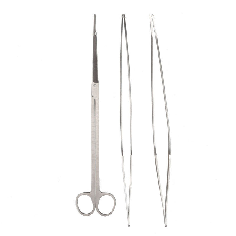 3 in 1 Aquarium Tweezers Aquarium Long Handle Cutting Tool Set Stainless Steel 2