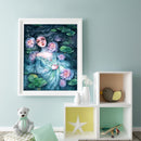 Hand Painted Lotus Girl Oil Paint By Numbers Kit DIY Acrylic Painting Decor