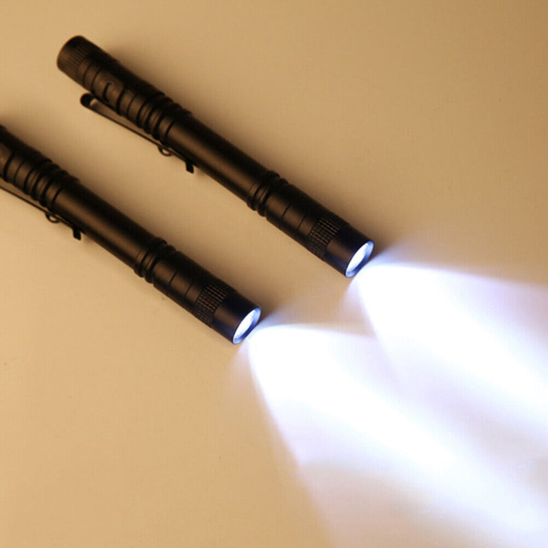Pen Light Mini Portable LED Flashlights Waterproof Switch Camping Hiking To