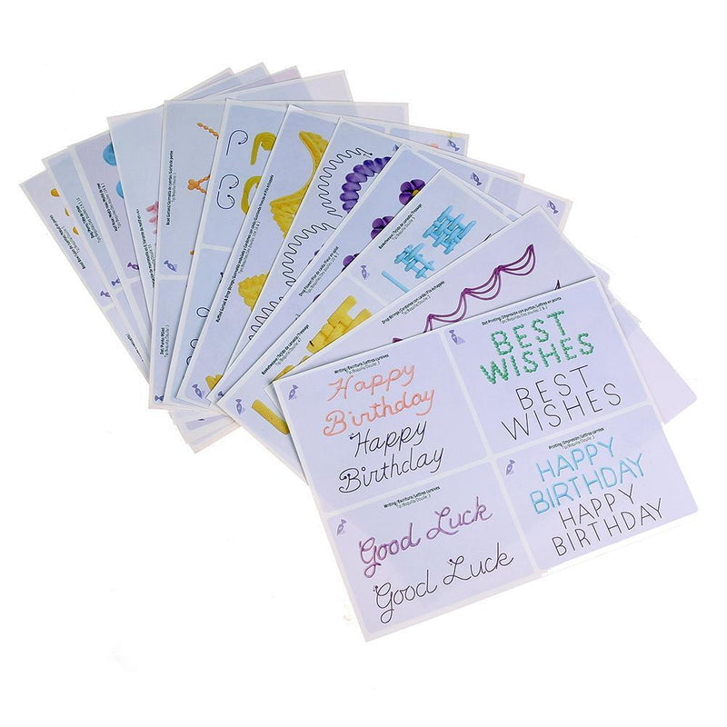 23pcs/set Cake Icing Piping DIY Practice Drawing Board Template Paper