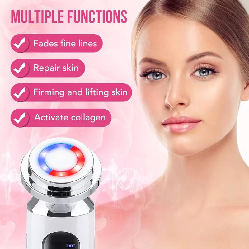 Facial Massager LED light therapy Vibration Hot Cool Treatment Skin Care.