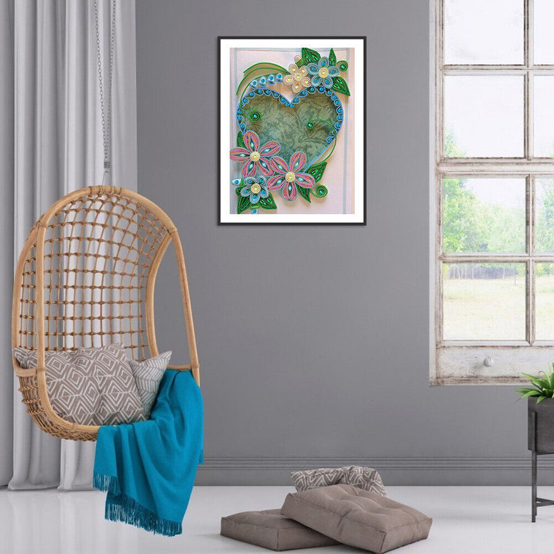 5D DIY Flower Heart Part Special Drill Diamond Painting Artwork Handicraft