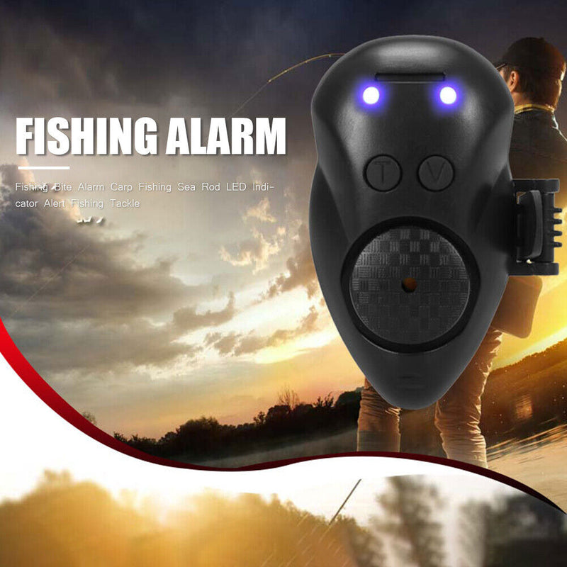 Fishing Bite Alarm Carp Sea Rod LED Indicator Alert Fishing Tackle (Red) Newly