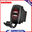 F1 3.1A Dual USB Socket Car Charger with Cover for 12-24V Car Boat Motorcycle