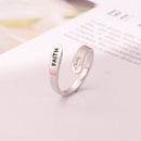 Opening Rings Stainless Steel Couple Love Hope Friendship Jewelry Accessories
