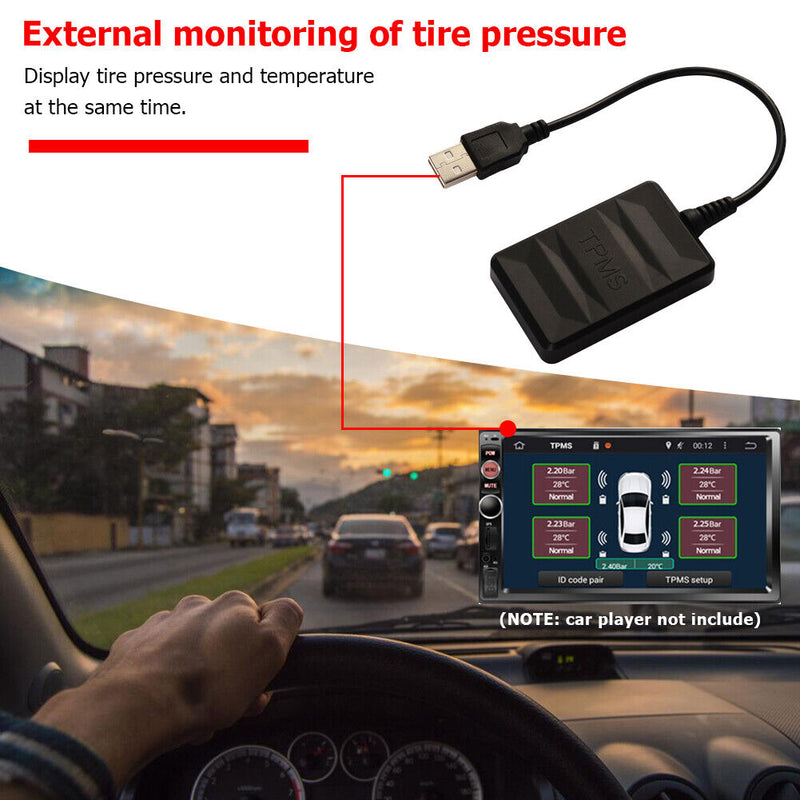TY06N USB TPMS for Android Car DVD External Sensor Tire Pressure Monitor System