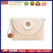 Straw Clutch Bag Women Woven Pompom Flower Shoulder Crossbody Purse Handbag