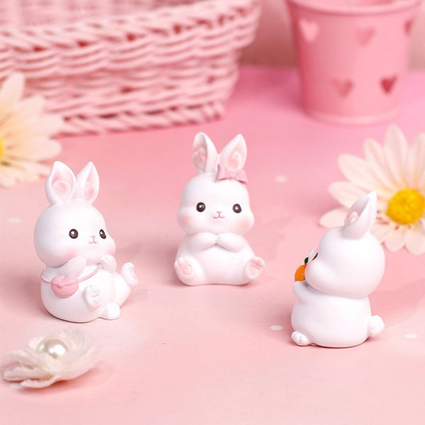 Desktop Rabbit Decoration Adorable Tabletop Cake Topper Easter Bunny Ornament