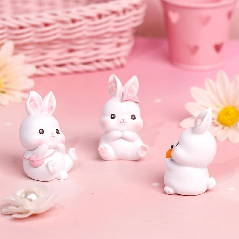 Desktop Rabbit Decoration Adorable Tabletop Cake Topper Easter Bunny Ornament