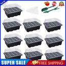 10pcs Seed Starter Tray Kit Garden Nursery Seedling Germination Box (Black)