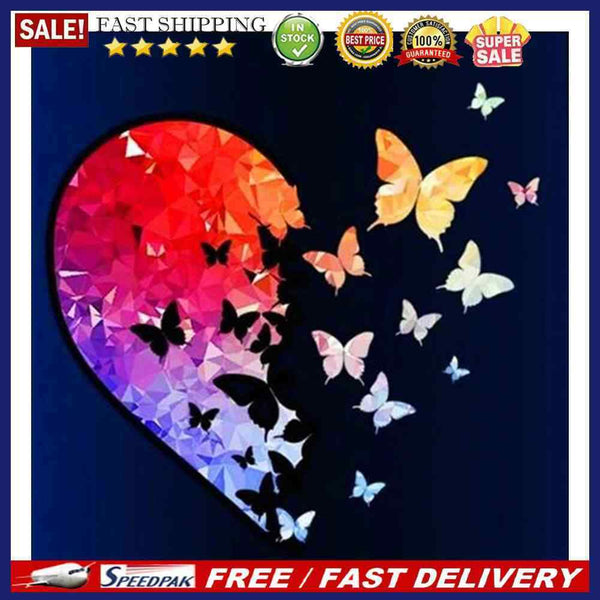 DIY Oil Paint by Numbers Half Heart Butterfly Drawing Kit Coloring Picture
