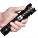 USB Rechargeable Super Bright Powerful Torch LED Super Bright Zoom Flashlight