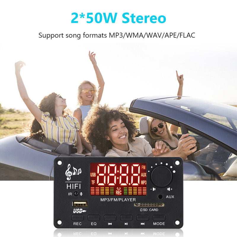12V Bluetooth-compatible 5.0 Decoder Board 100w Amplifier with Remote Contr