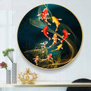 Nine Fish Full Round Drill Mosaic DIY Wall Art Picture of Rhinestone Decora