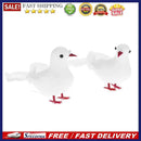 2pcs White Foam Feather Simulation Doves Wedding Table Decor Home Craft