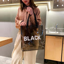 Women Girls Transparent Jelly PVC Shopping Totes Large Beach Shoulder Handbags