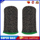 2pcs 24-Stitch Mobile Game Finger Cover Anti-Sweat Anti-Skid (Black Green)