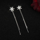 Long Tassel Fashion Pendant Jewelry Rhinestone Earrings Snowflake Ear Stud