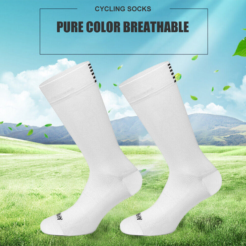 Compression Socks Men Women Sports Cycling Running Breathable Socks (White)