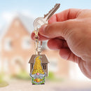 4/5pcs Mosaic Diamond Painting Keychain 5D DIY Rhinestone Key Ring Pendant Kit