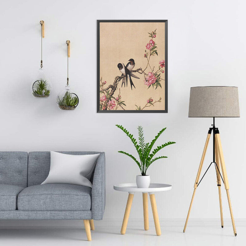 11CT Full Cross Stitch Flower Bird Stamped DIY Cotton Thread Printed Needlewo