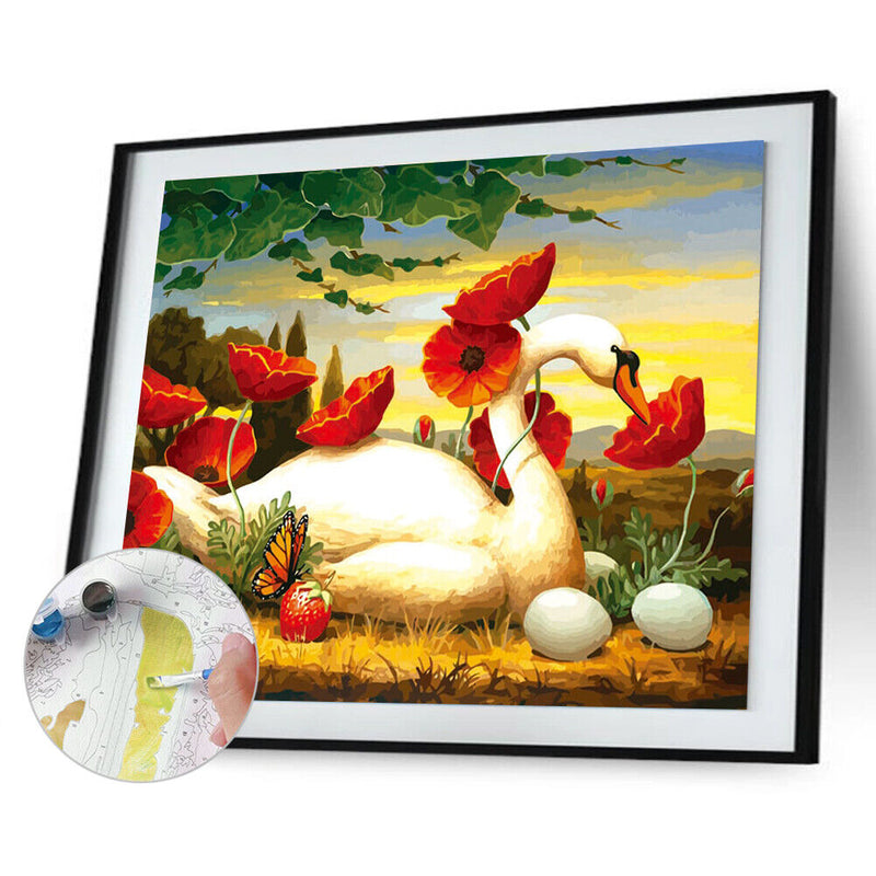 Goose and horse 50x40cm Oil Paint By Numbers Picture DIY Painting