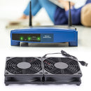 USB Quiet Heat Cooling Dual Cooler Fan for Wireless Router Set-Top Box Heatsink