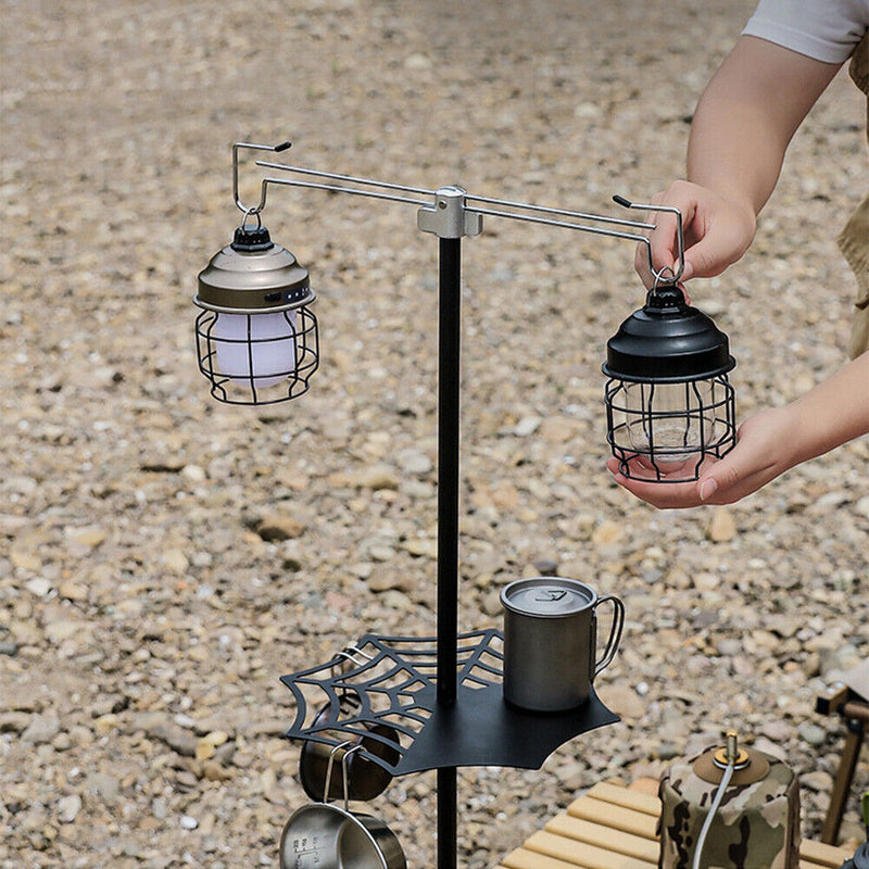 Outdoor Camping Hiking Lamp Post Pole Holder Mini Table Rack Light Fixing Hanger