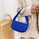 Women Space Padded Nylon Top-handle Bag Zipper Underarm Bag (Blue)