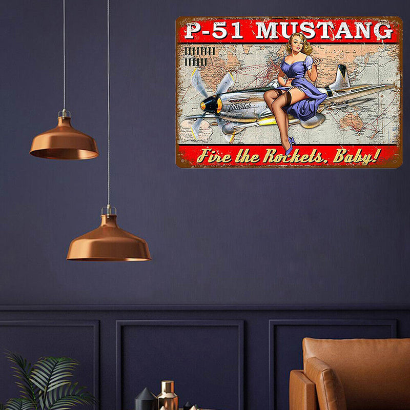 Advertising Characters Retro Plaque Metal Tin Painting Wall Art Poster (B) Newly