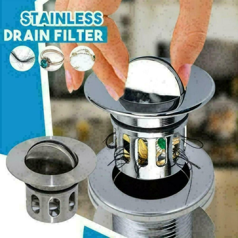 Universal Wash Basin Bounce Drain-Filter Anti Clogging Drainer L9C5 P2J5 J5H7