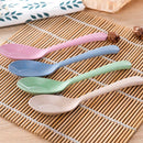 Friendly Kids Flatware Portable Soup Spoon Wheat Straw Long Handle Tableware