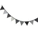 12pcs Flags 3.2m Black White Cotton Rustic Wedding Banner Garland Party